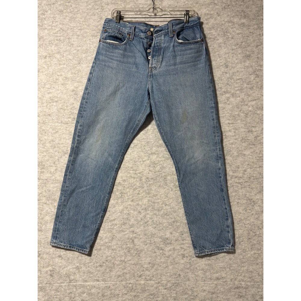Levi's Big E The New Crop Jeans Women's W31 Blue Stretch Denim